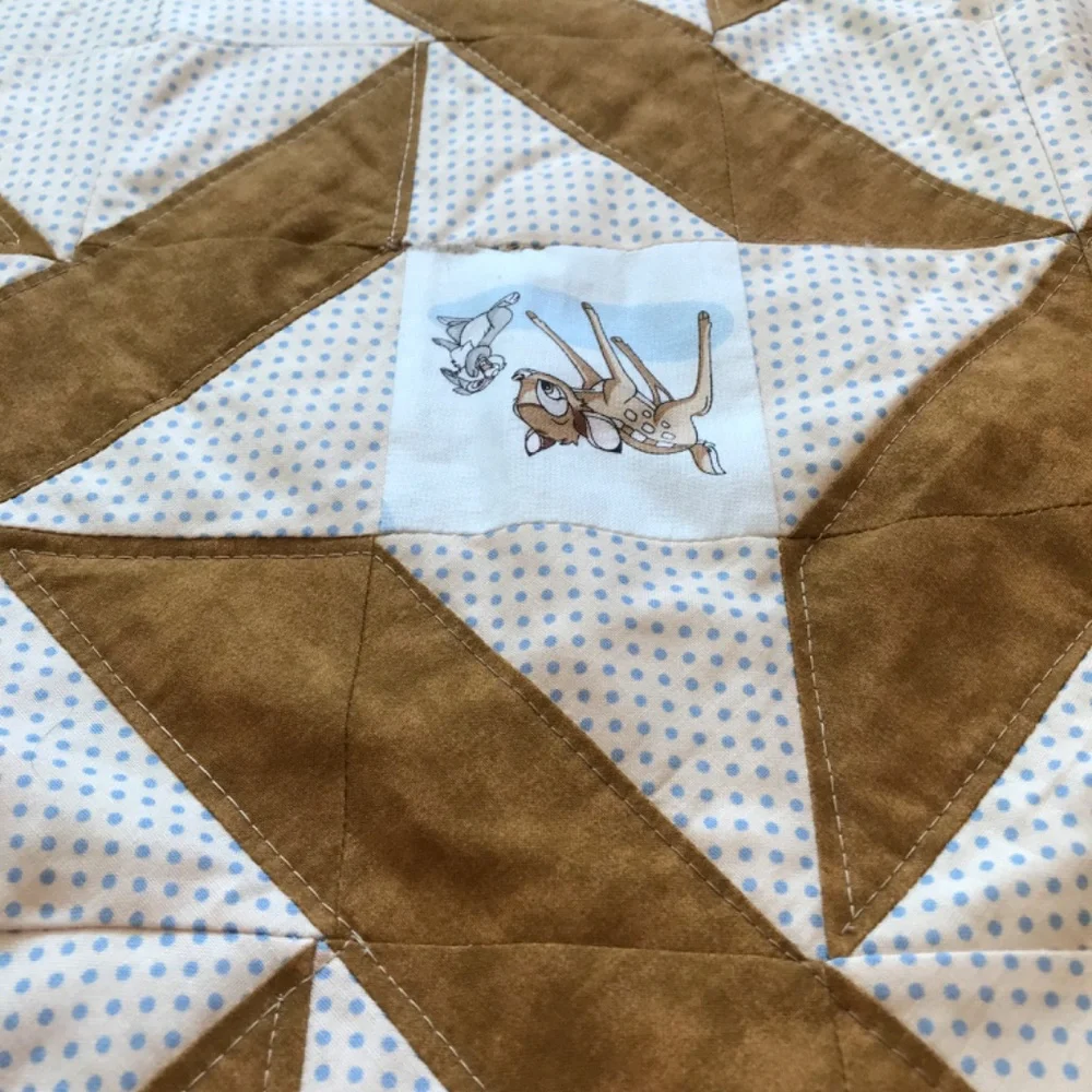 HANDCRAFTED BAMBI BABY QUILT 40 X 50
